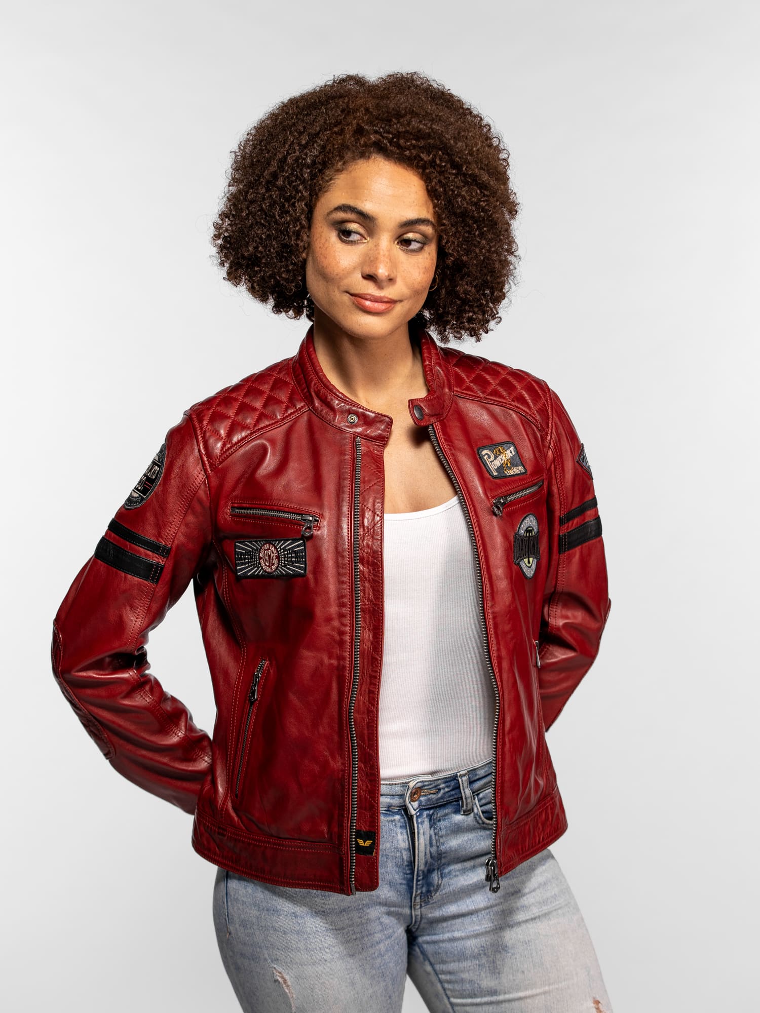 Walkorane - Blouson moto vintage femme - Image 20