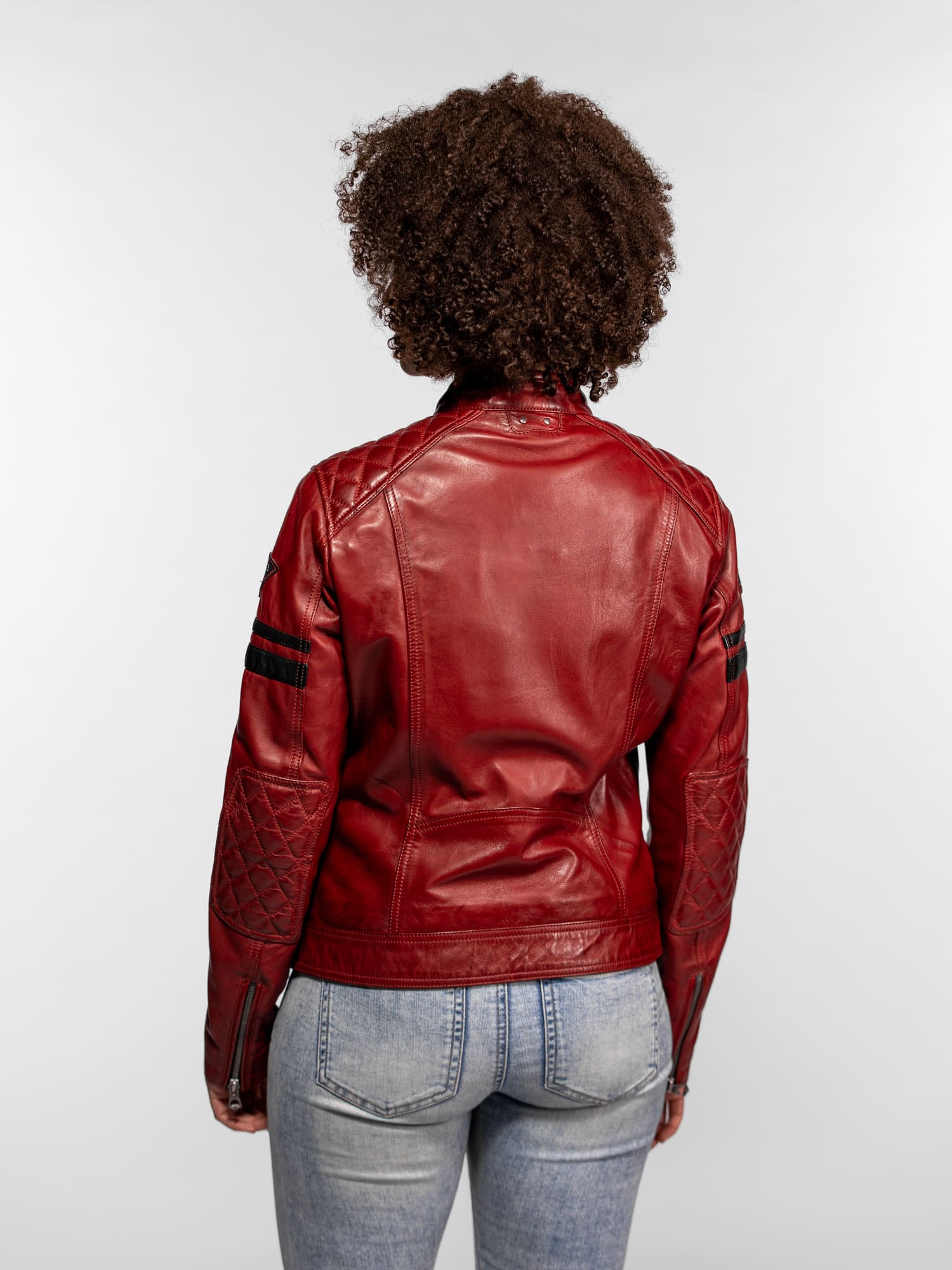 Walkorane - Blouson moto vintage femme - Image 23