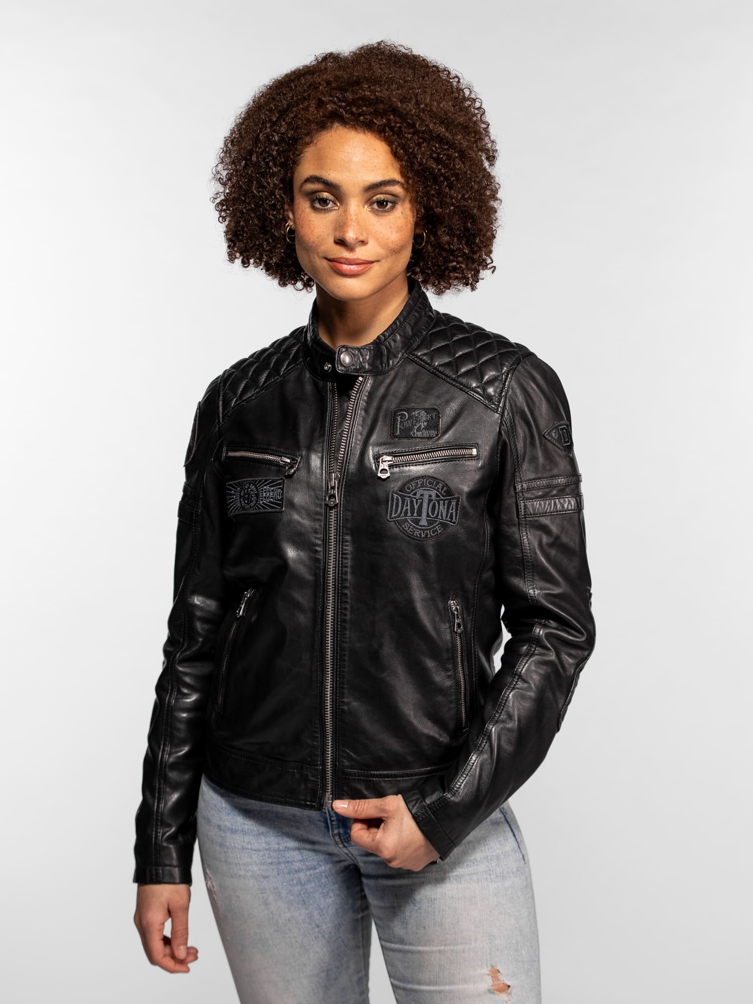 Walkorane - Blouson moto vintage femme - Image 3