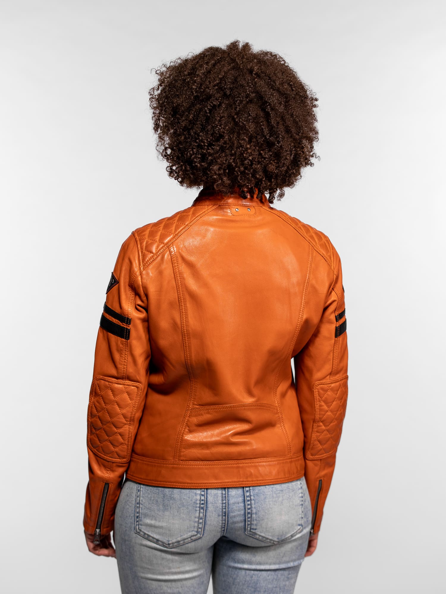 Walkorane - Blouson moto vintage femme - Image 8