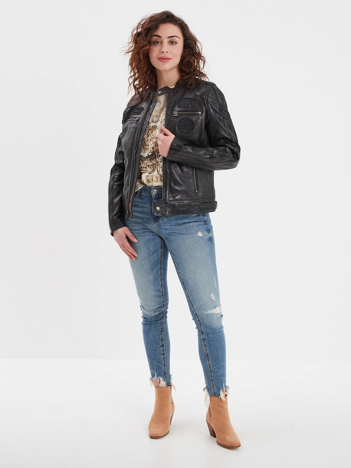 Wartbugy - Blouson moto vintage femme - Image 21