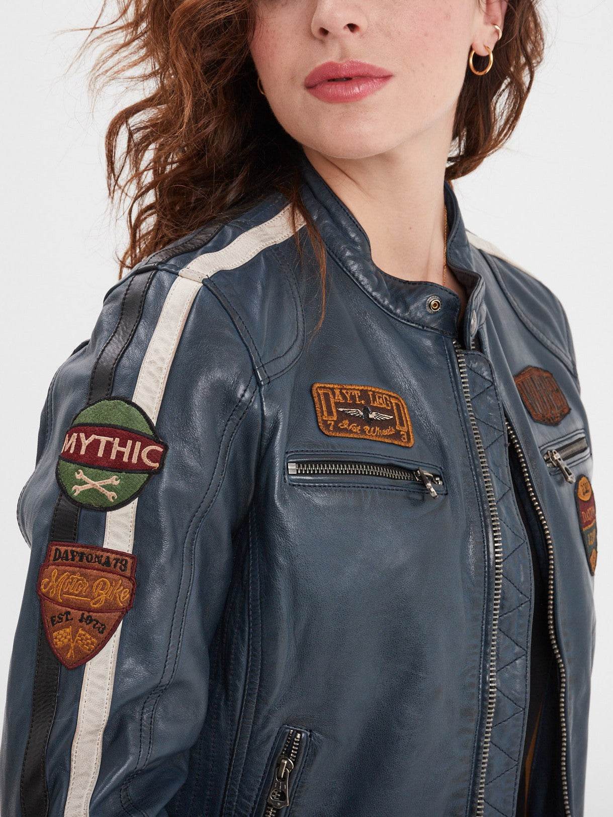 Wartbugy - Blouson moto vintage femme - Image 33