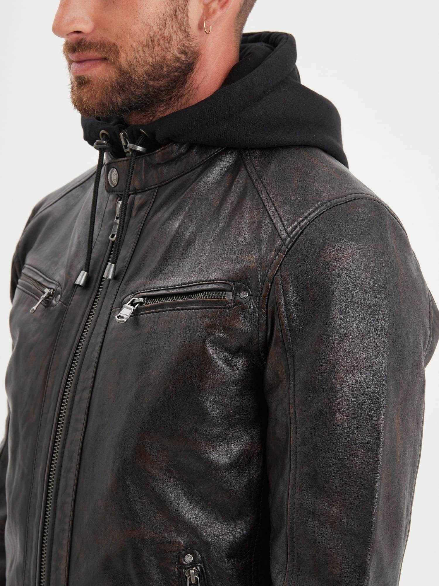 Winstoner - Blouson a capuche cuir - Image 4